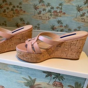 STUART WEITZMAN Cadence Buff Blush Wedges 7.5M/8M